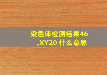 染色体检测结果46,XY20 什么意思